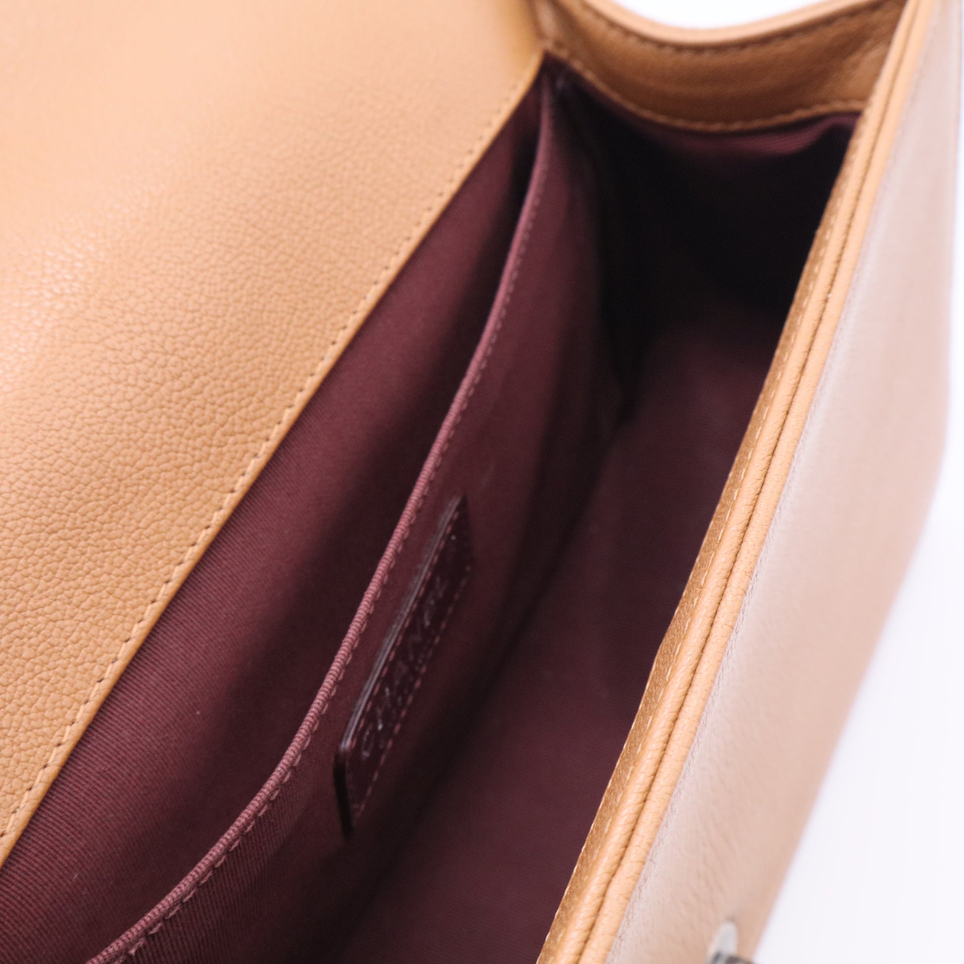 Caviar Quilted Medium Boy Flap Light Brown for gisel