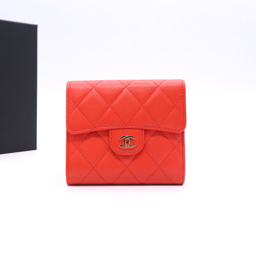 Chanel CC Compact Classic Flap Wallet Quilted Caviar twins LDJ3491