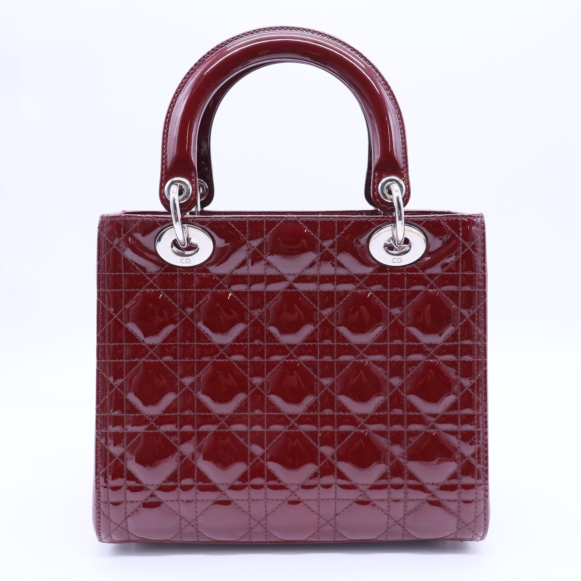Lady Dior Bag Cannage Quilt Patent Medium