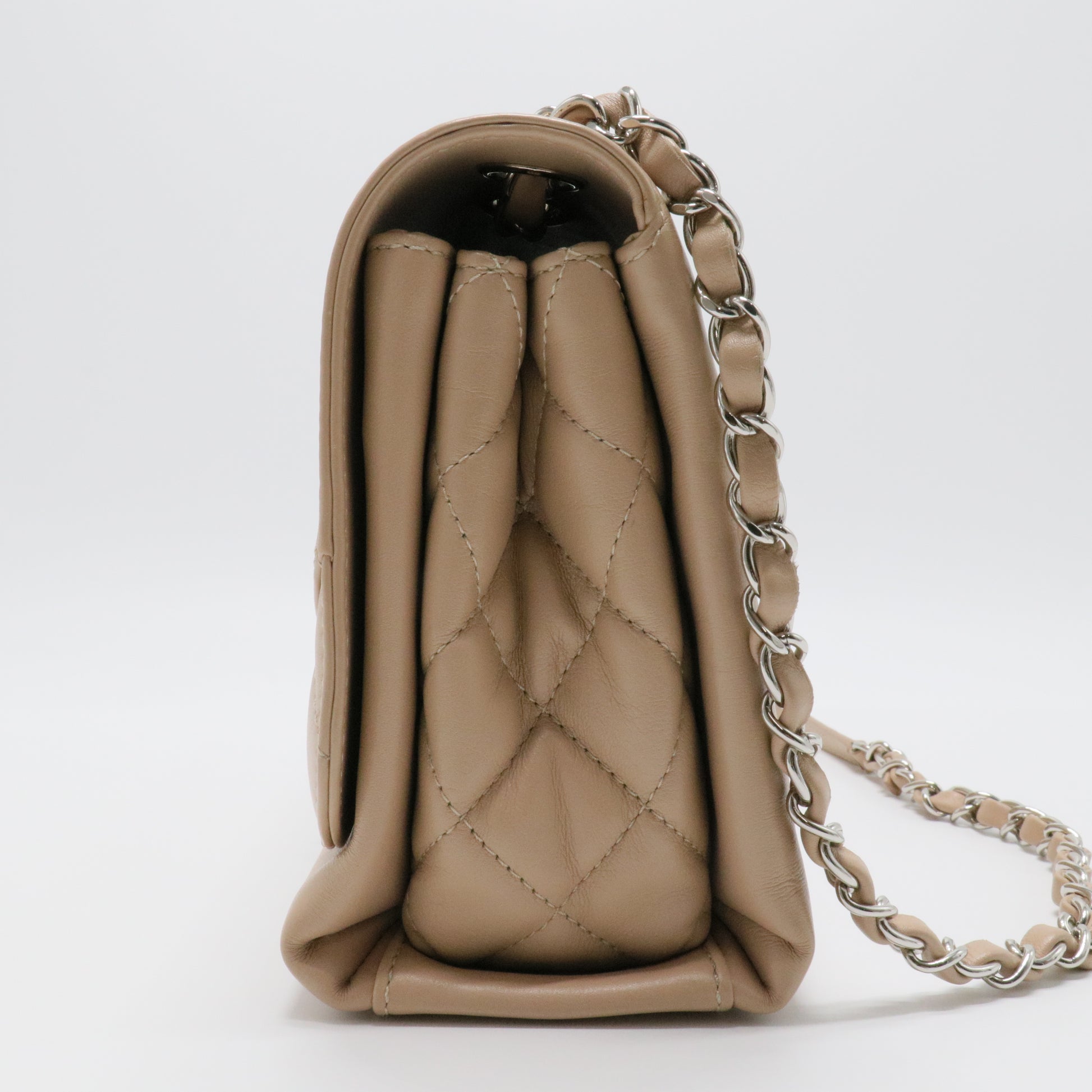 Calfskin Small Tramezzo Flap Beige