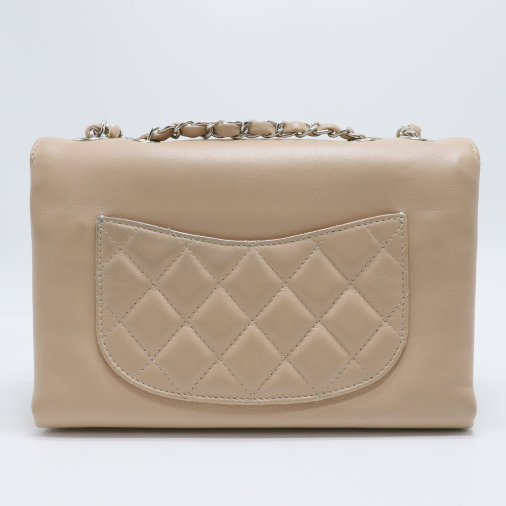 Calfskin Small Tramezzo Flap Beige