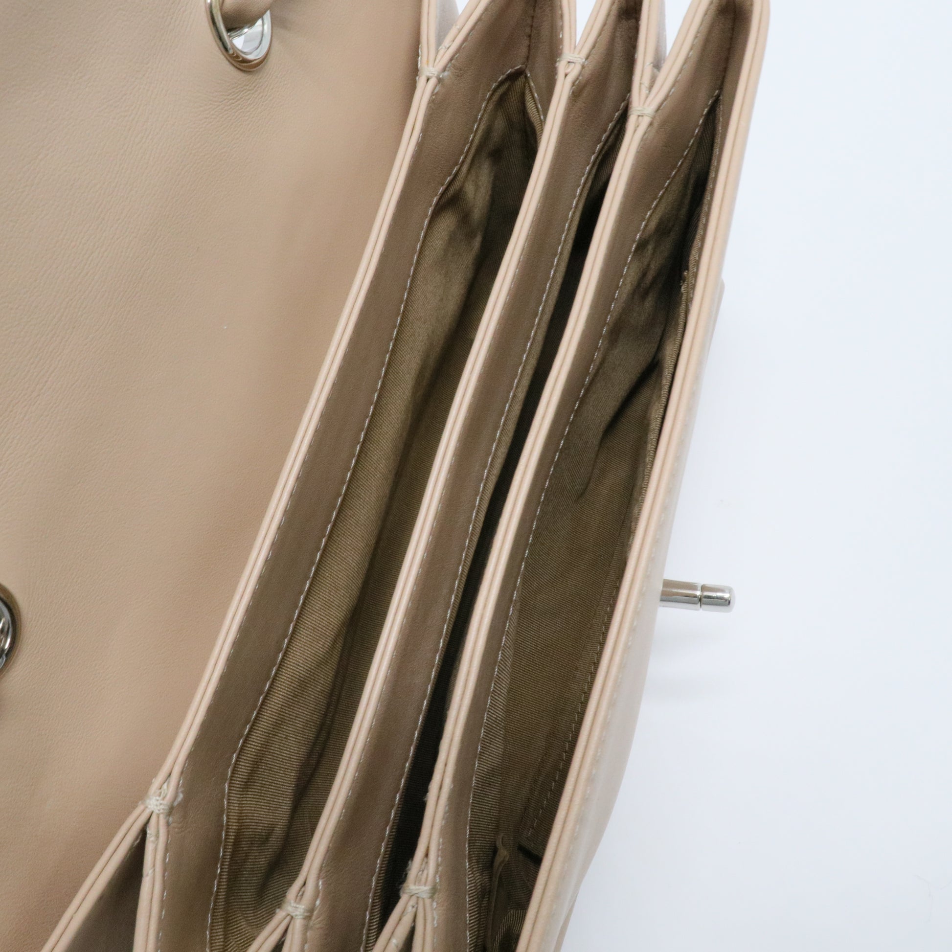 Calfskin Small Tramezzo Flap Beige