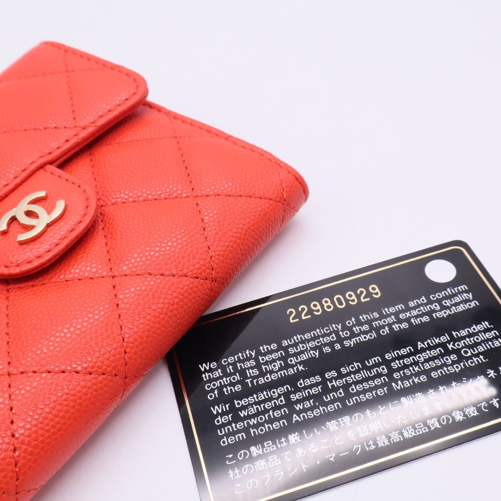 Chanel CC Compact Classic Flap Wallet Quilted Caviar twins LDJ3491