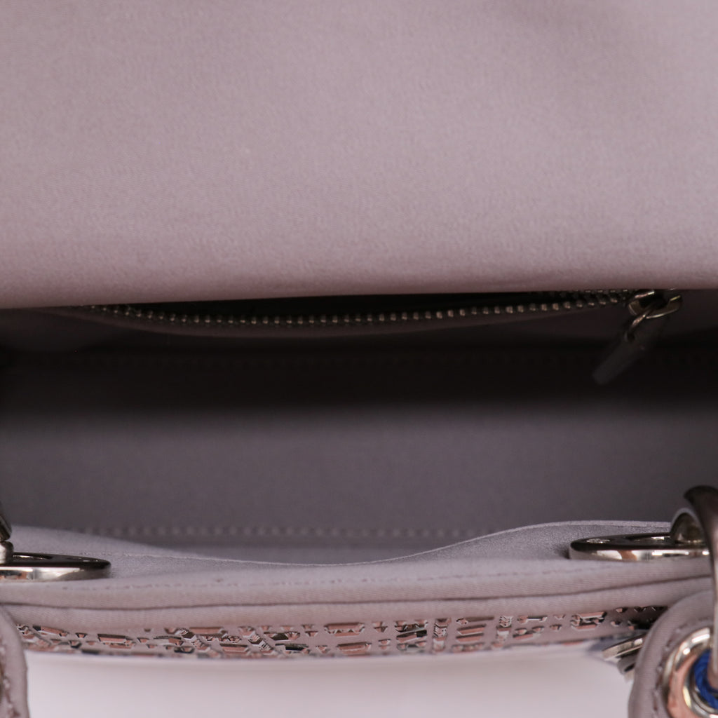 Lady Dior Bag Crystal Embellished Cannage Quilt Satin Mini twins LDJ4861