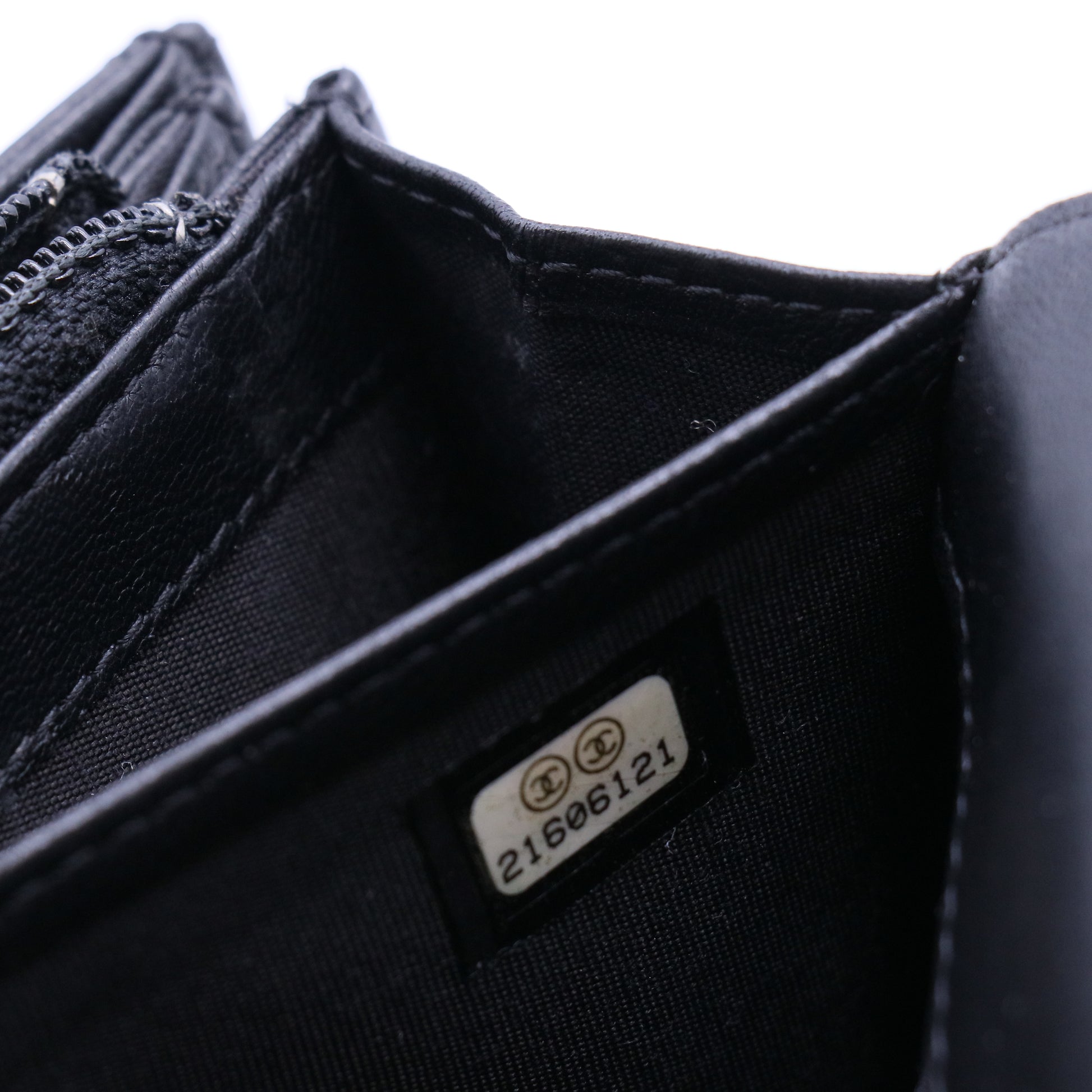 Boy Long Flap Wallet | Black Lambskin twins