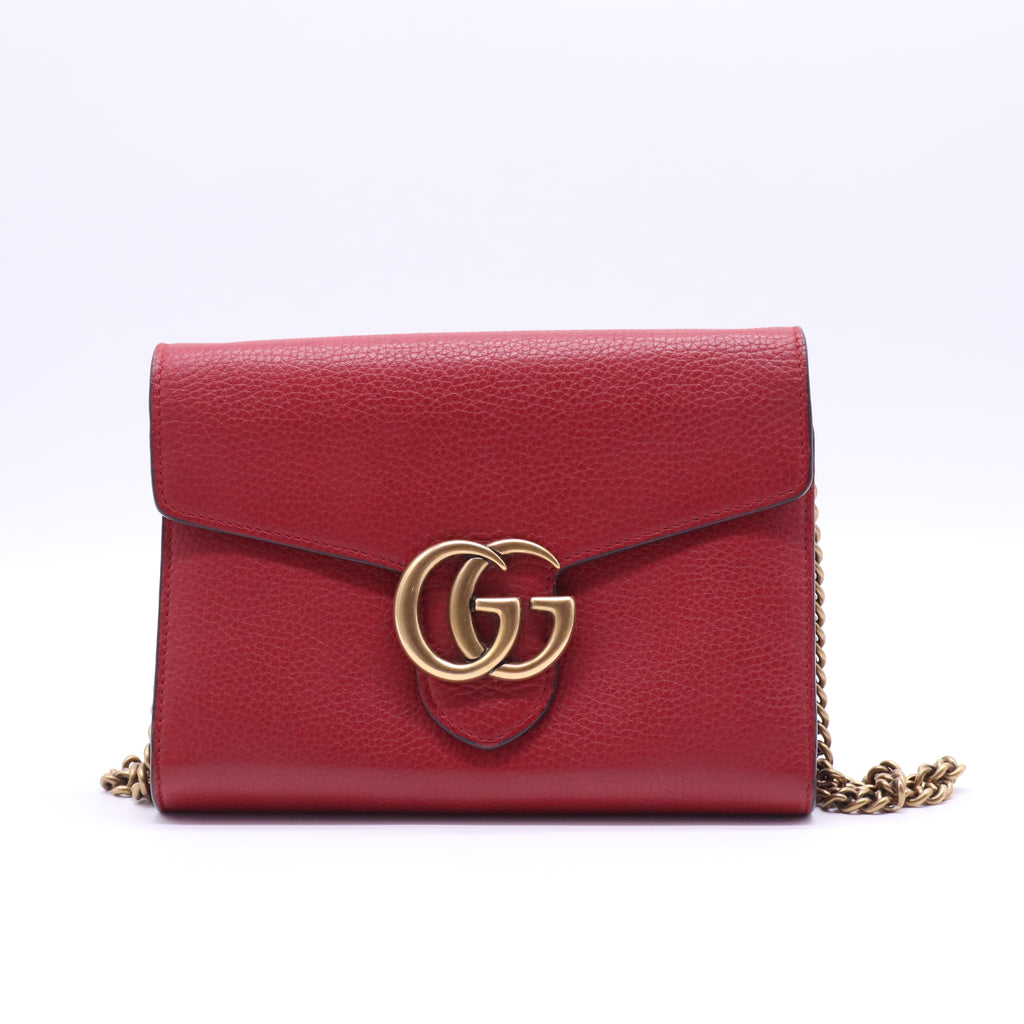 Gucci GG Marmont Leather Chain Wallet B22085