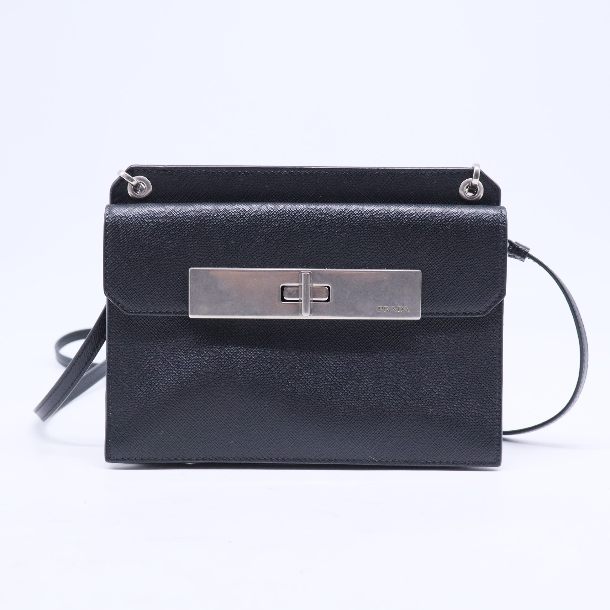 PRADA 2way Hand Shoulder Bag Saffiano Leather Black B21006