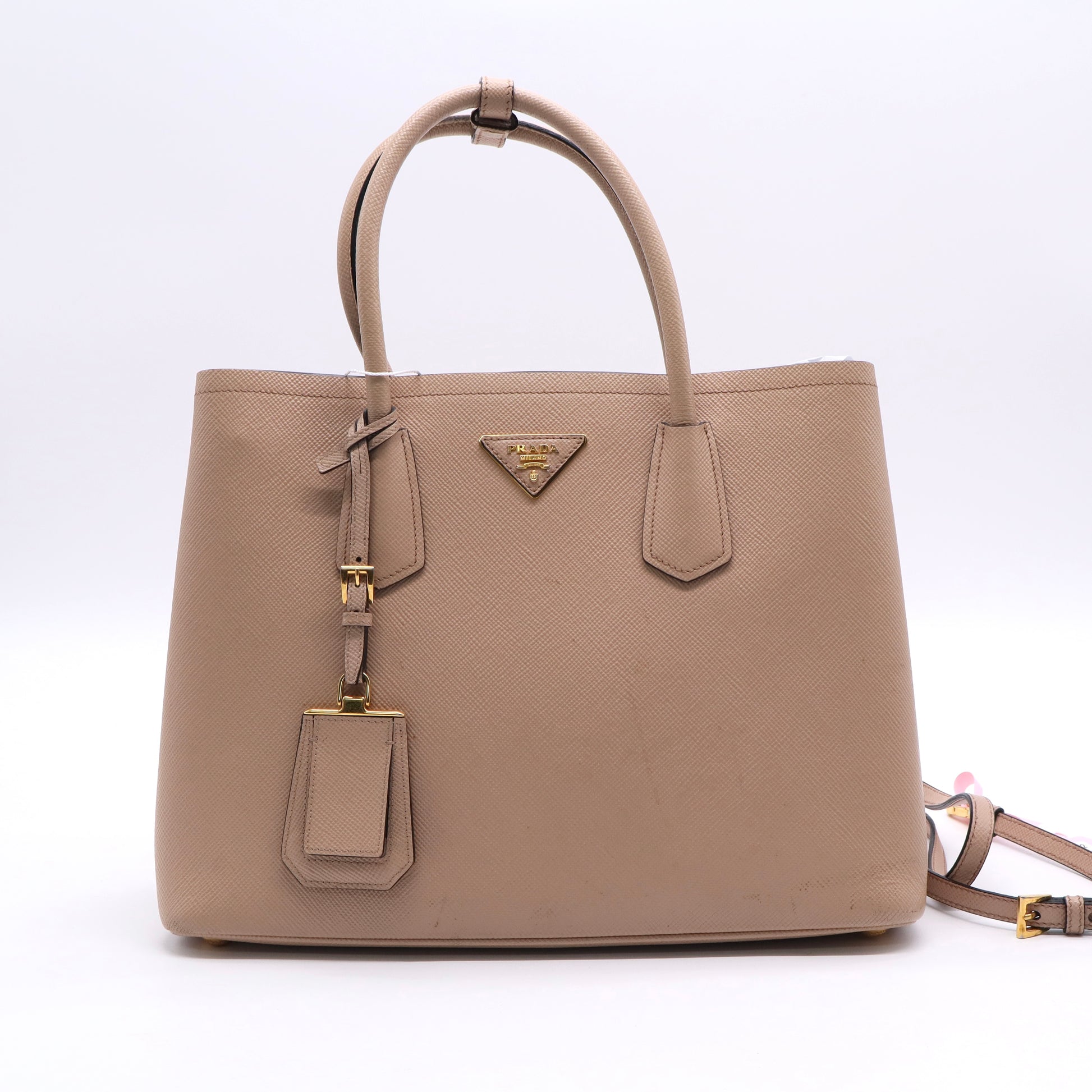 Prada Large Clay Saffiano Leather Double Bag LDJ2672 twins