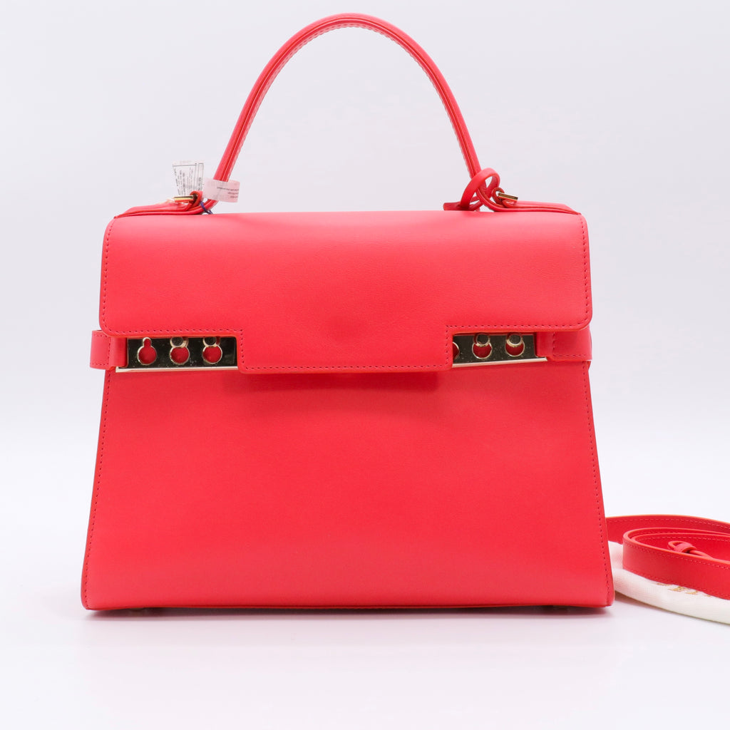 Calfskin MM Tempete Satchel Coral twins