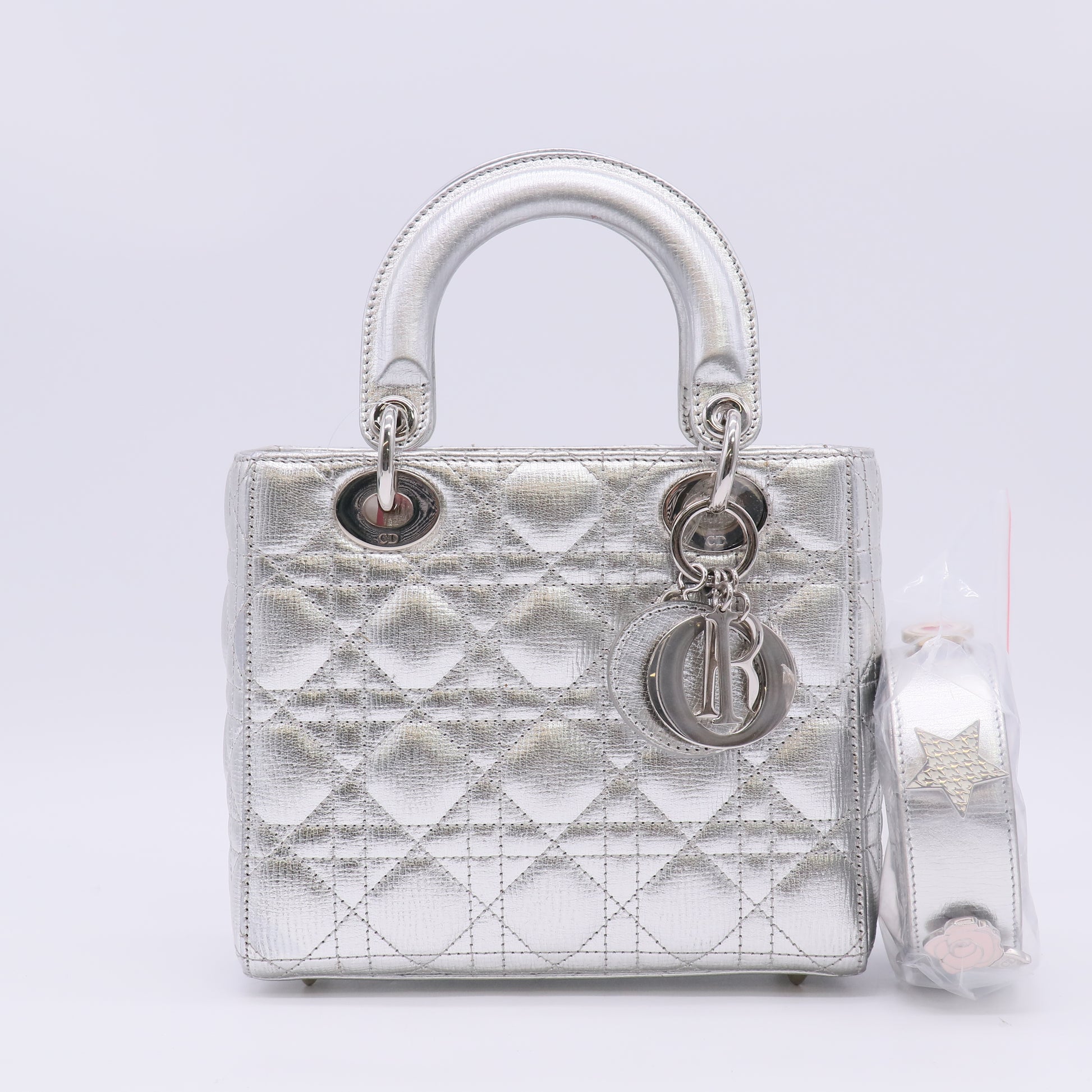 Dior Metallic Lambskin Cannage Small My ABCDior Lady Dior Bag Twins LDJ5383