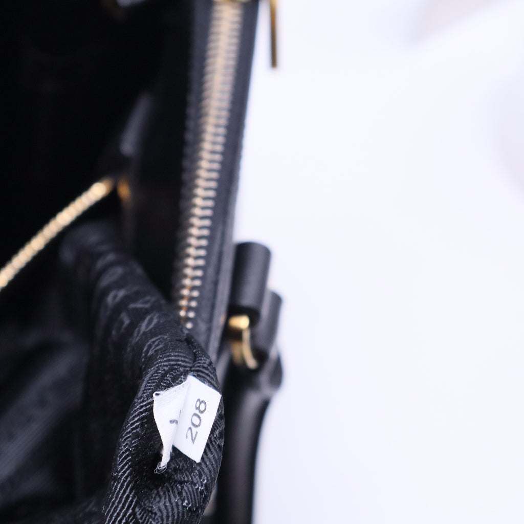 Black Saffiano Lux Leather Large Double Zip Tote