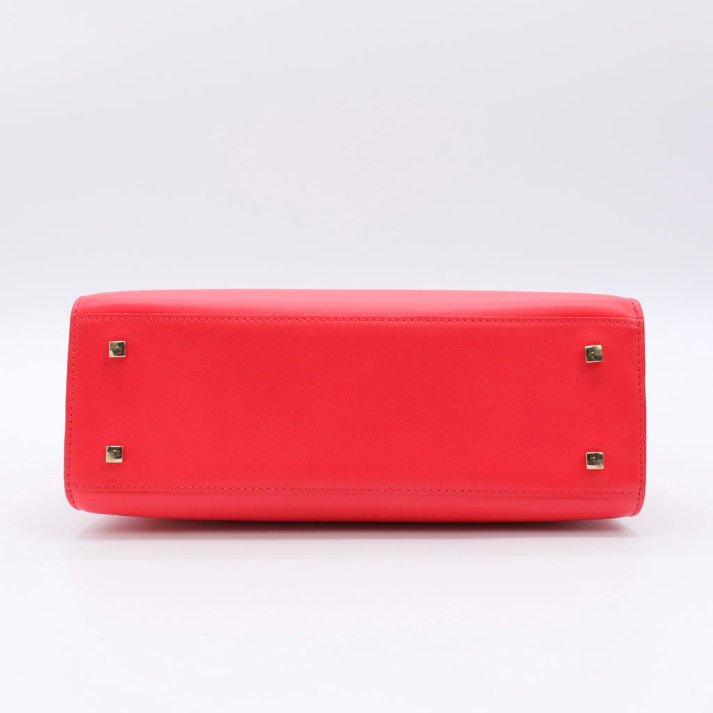 Calfskin MM Tempete Satchel Coral twins