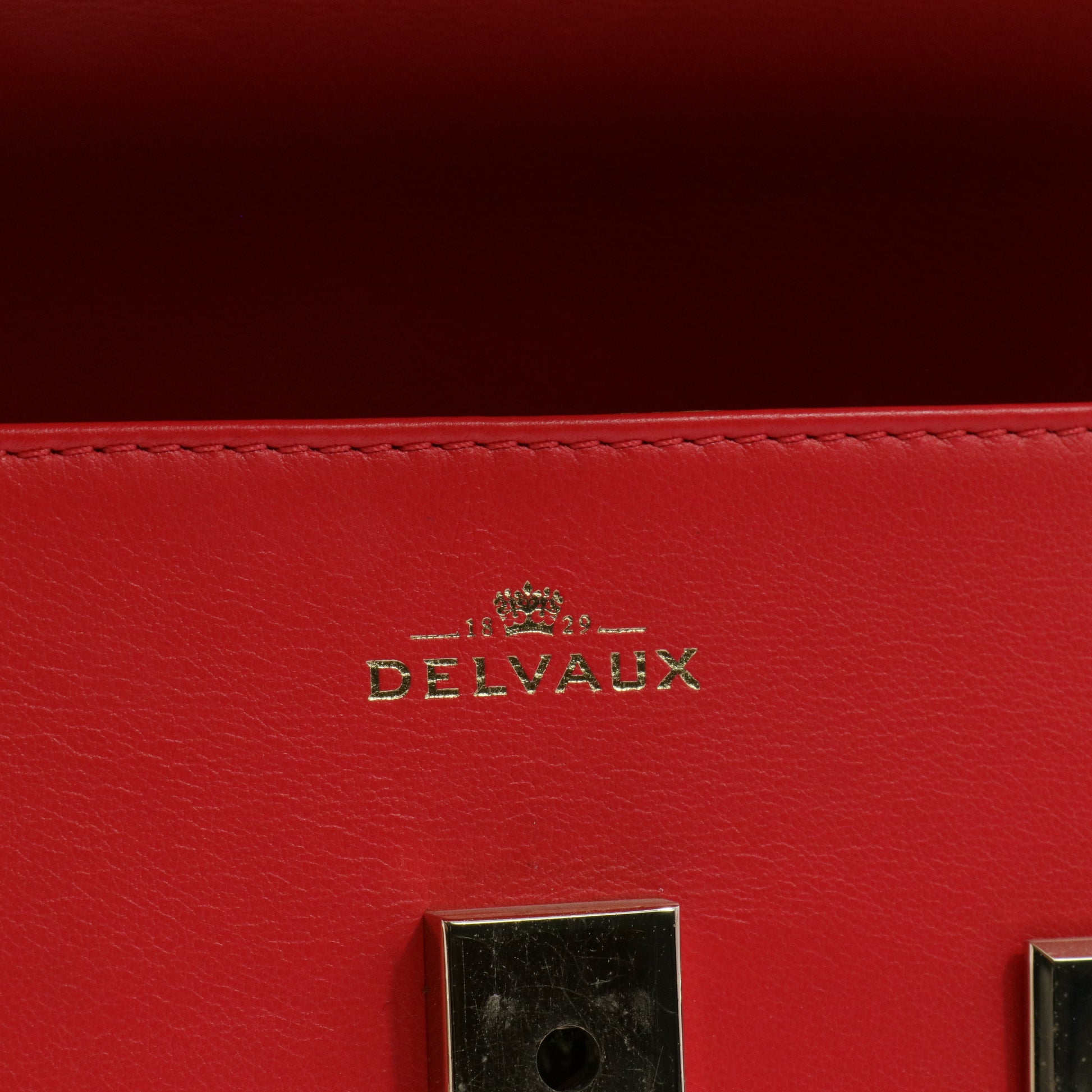 Calfskin MM Tempete Satchel Coral twins