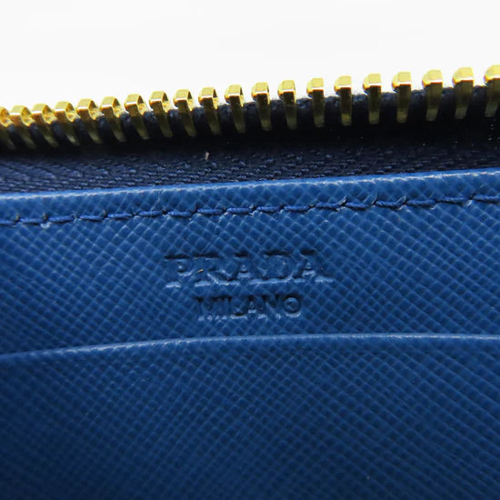 Zip Around Wallet Saffiano Leather Long Twins