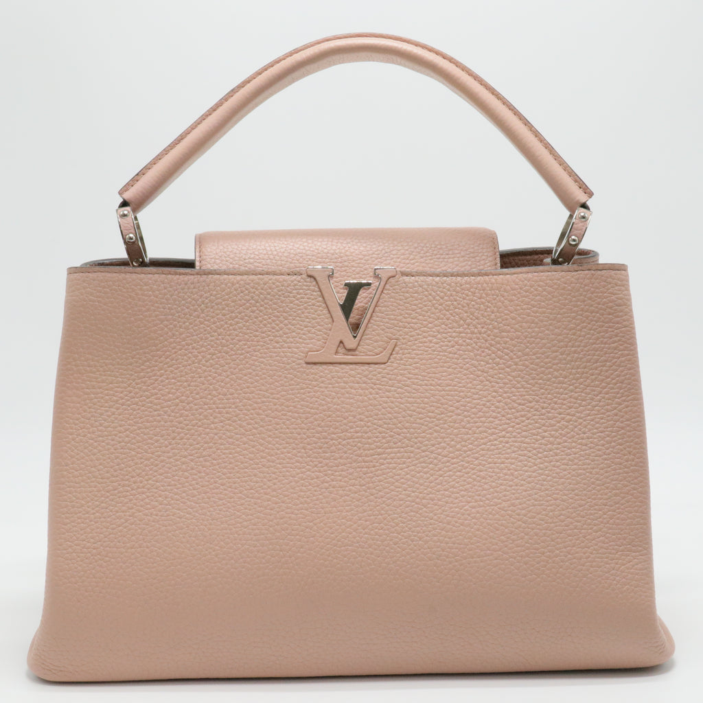 Galet Taurillon Leather Capucines MM Bag
