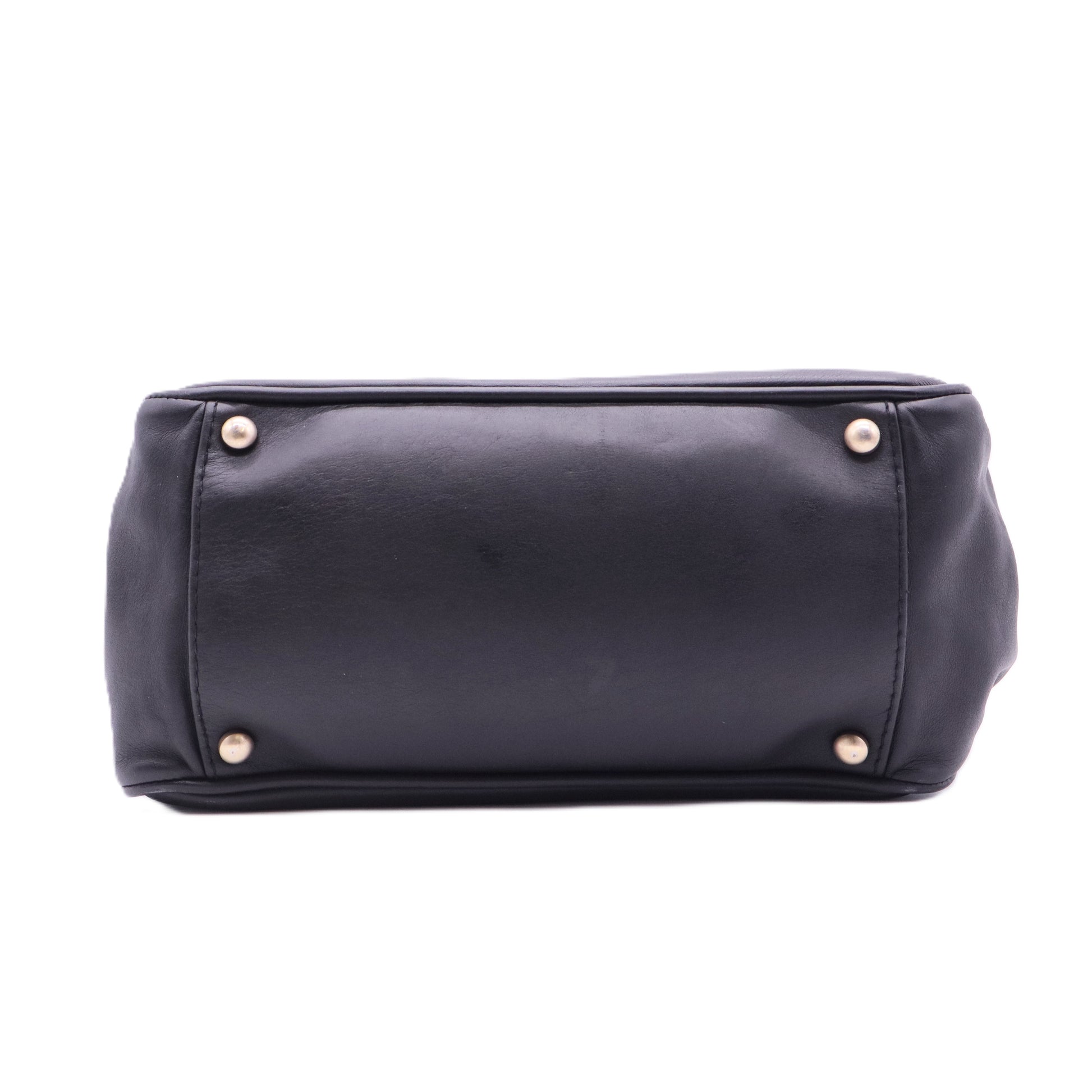 Lambskin Camellia Tote Black