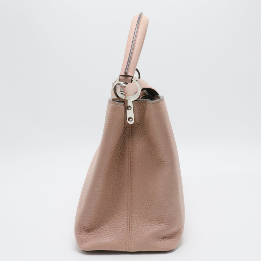 Galet Taurillon Leather Capucines MM Bag
