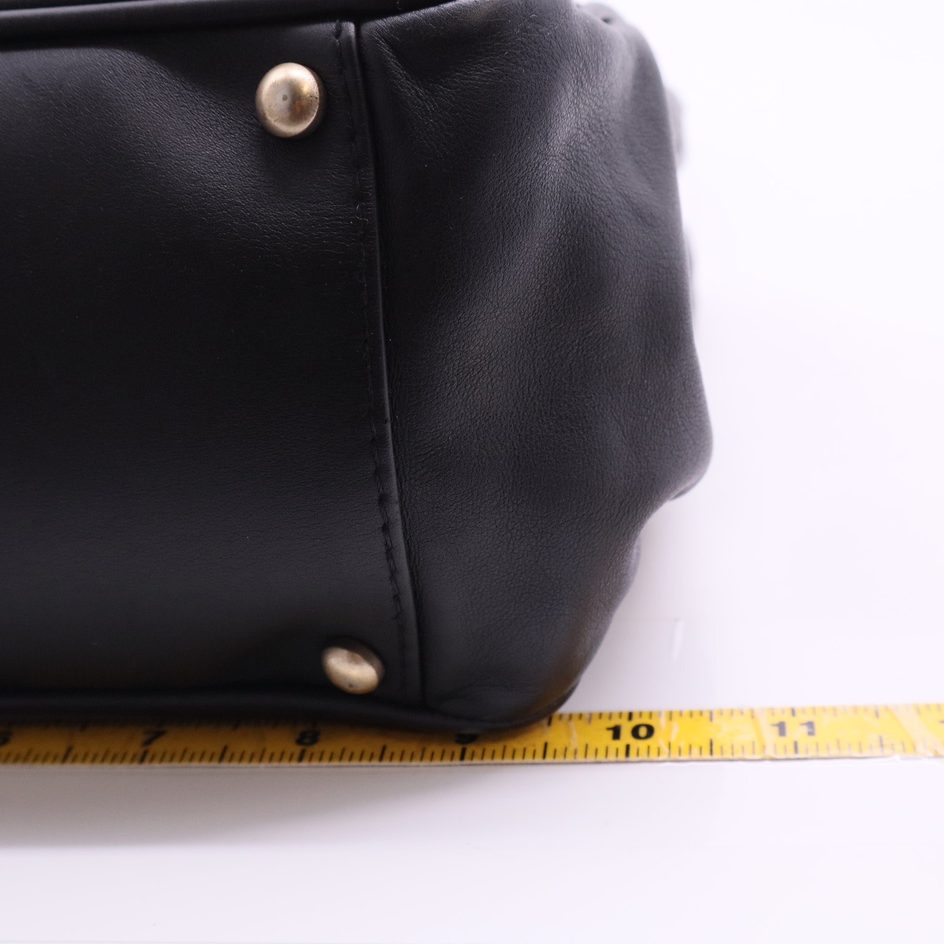 Lambskin Camellia Tote Black