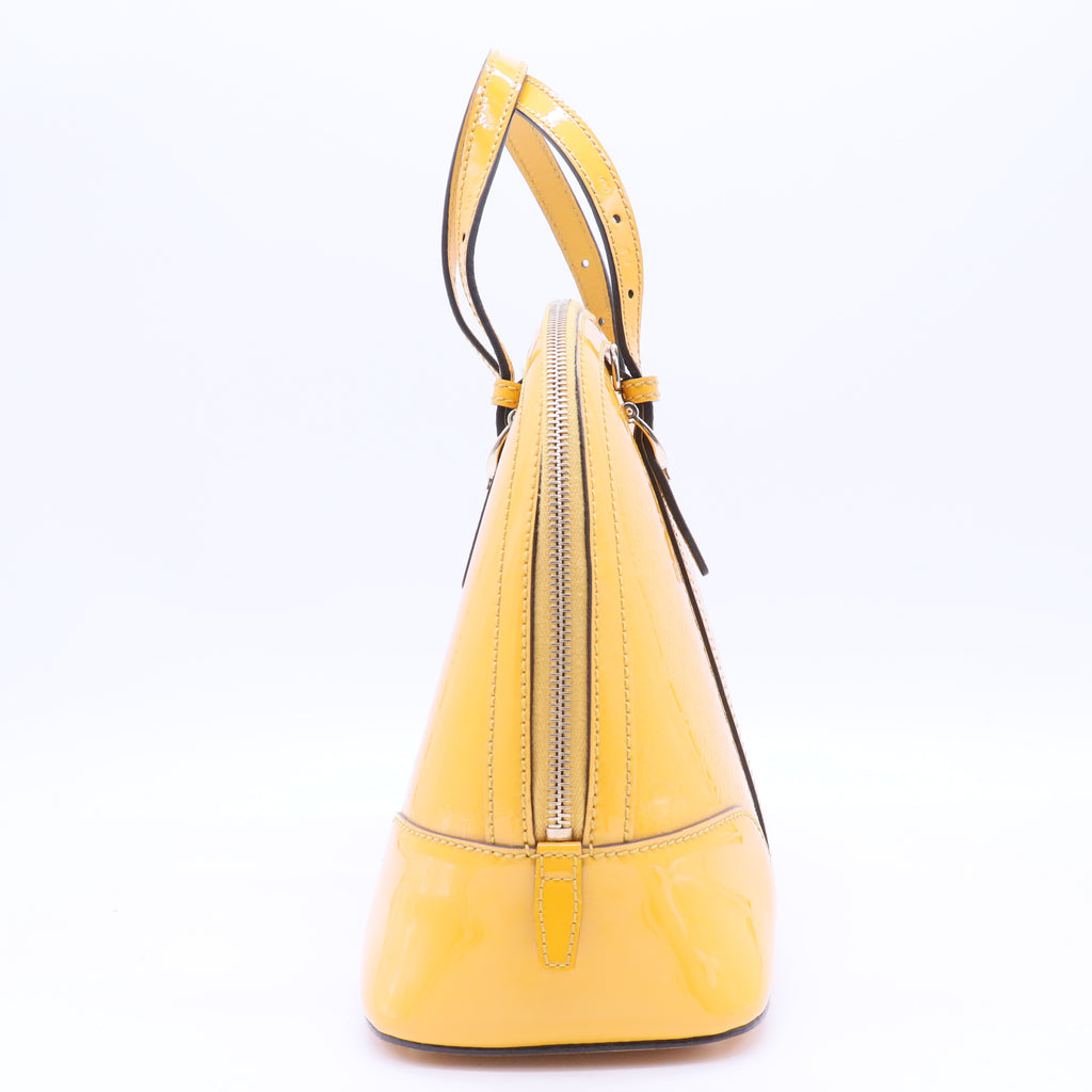 Micro GG Patent Leather 2way Bag Yellow