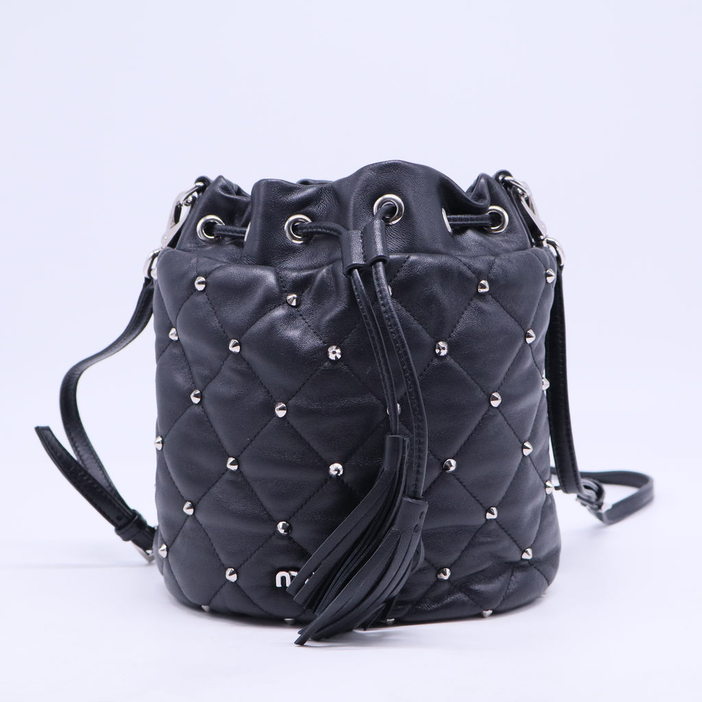 Black Studded Bucket Bag B21011