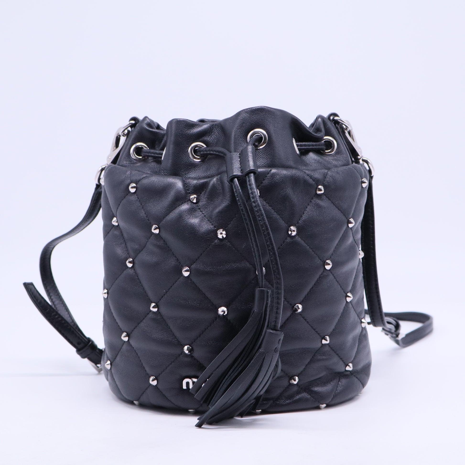 Black Studded Bucket Bag B21011