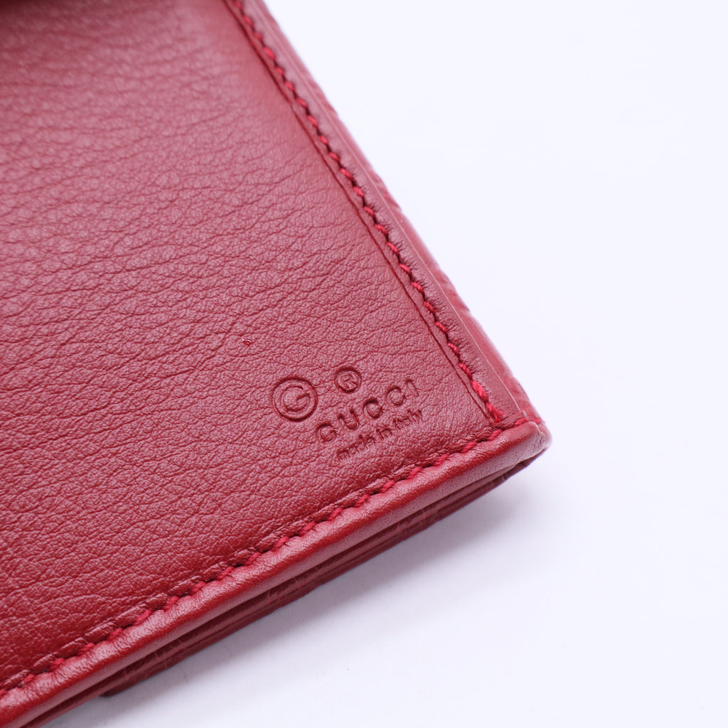 Red Microguccissima Leather Continental Long Bifold Wallet W20259