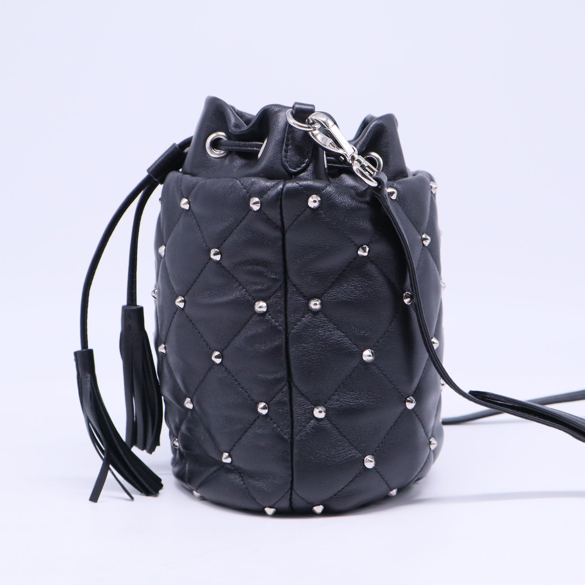 Black Studded Bucket Bag B21011