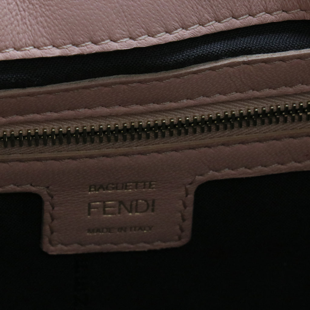 Nappa FF 1974 Embossed Baguette Rosa Bourbon