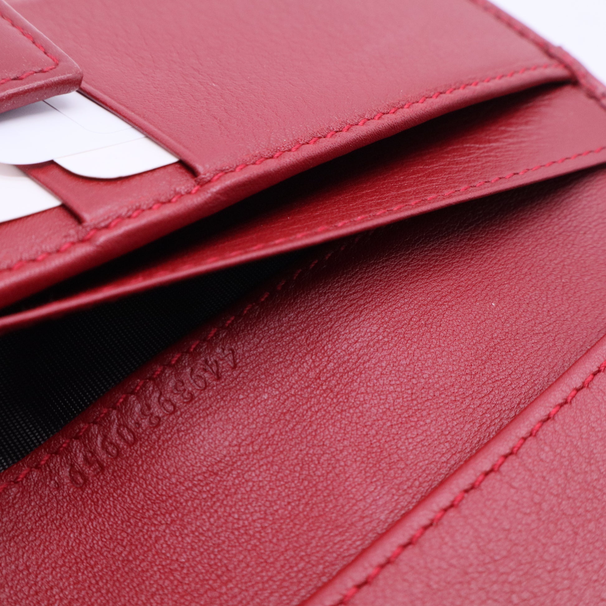 Red Microguccissima Leather Continental Long Bifold Wallet W20259