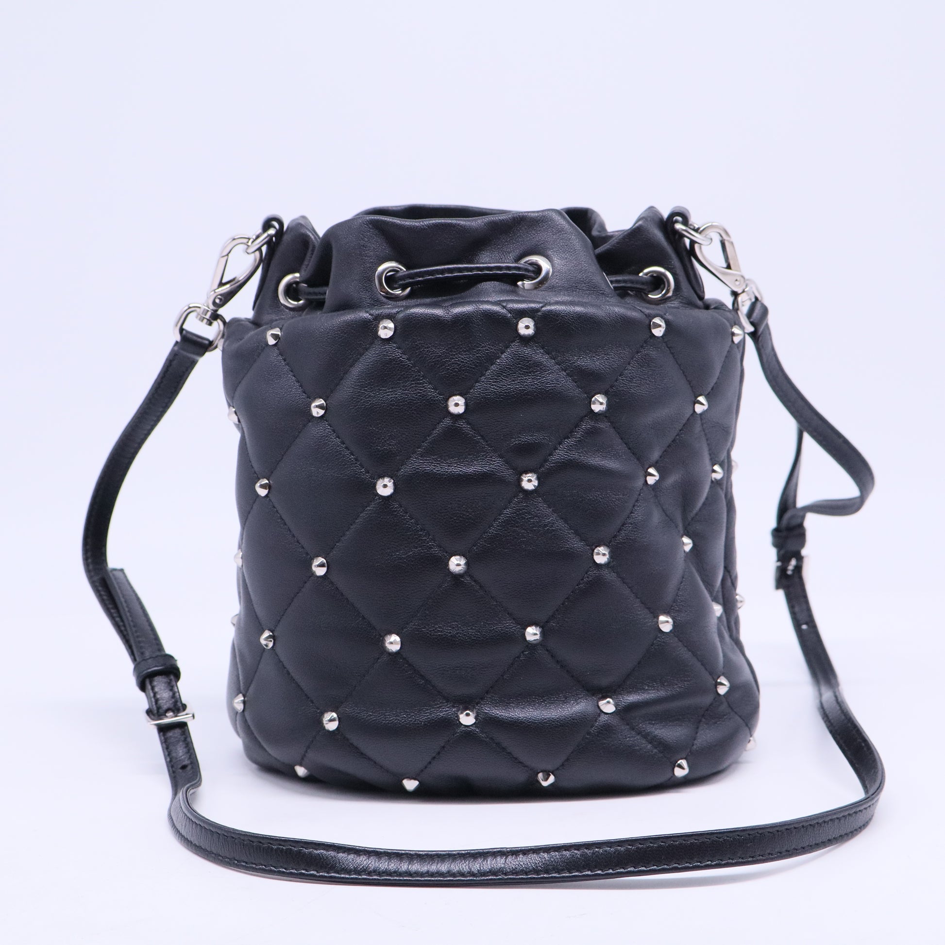 Black Studded Bucket Bag B21011