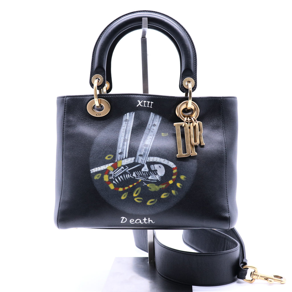 2017 Medium Calfskin Death Tarot Card Lady Dior satchel