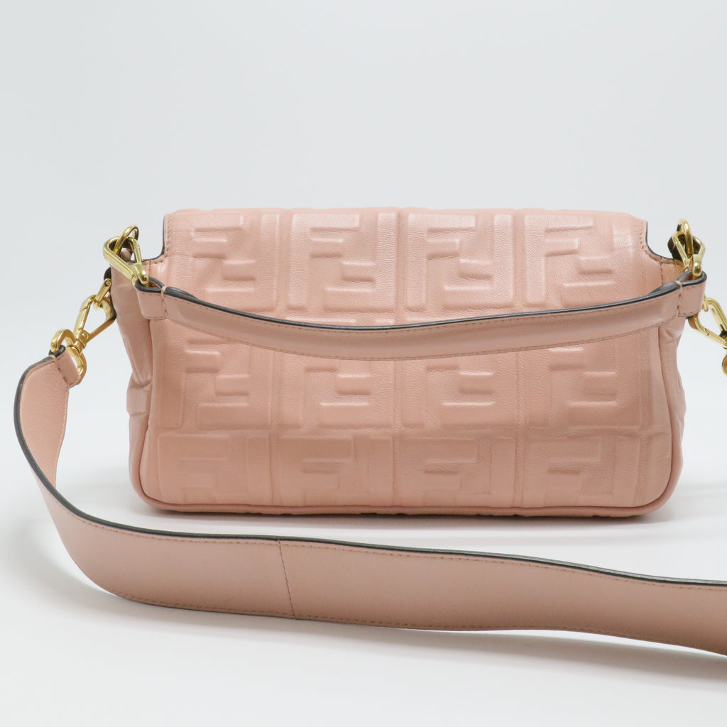 Nappa FF 1974 Embossed Baguette Rosa Bourbon