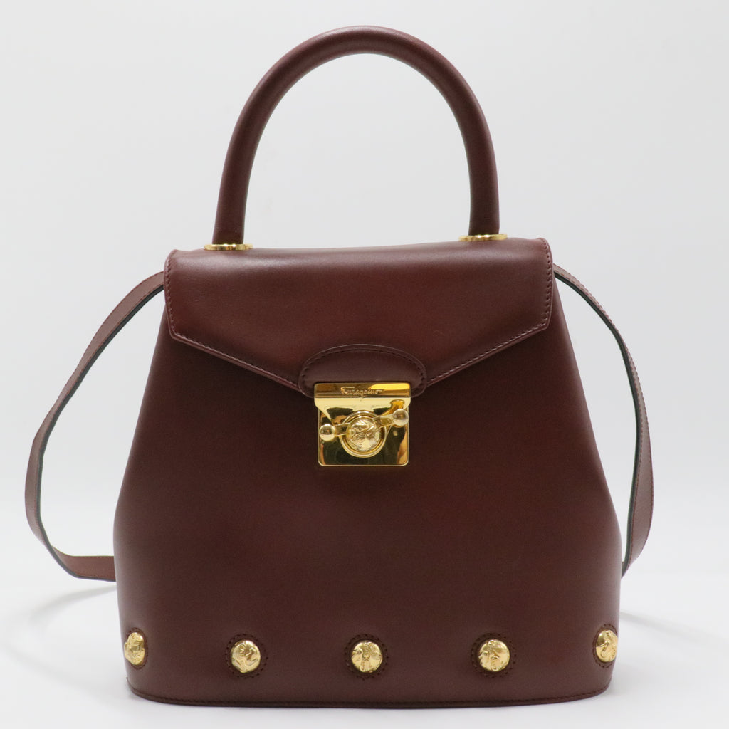 Gancini Convertible Top Handle Bag Leather Mini