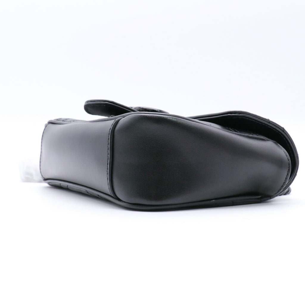 Calfskin Matelasse Monochrome Mini GG Marmont Shoulder Bag Black twins