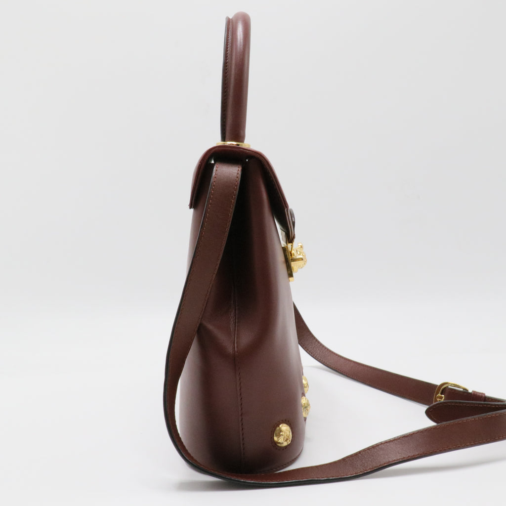 Gancini Convertible Top Handle Bag Leather Mini