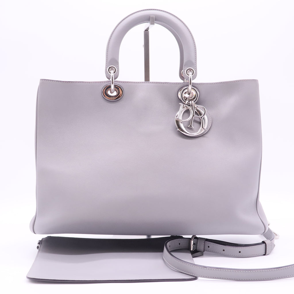 Dior Grey Leather Lady Bag Large