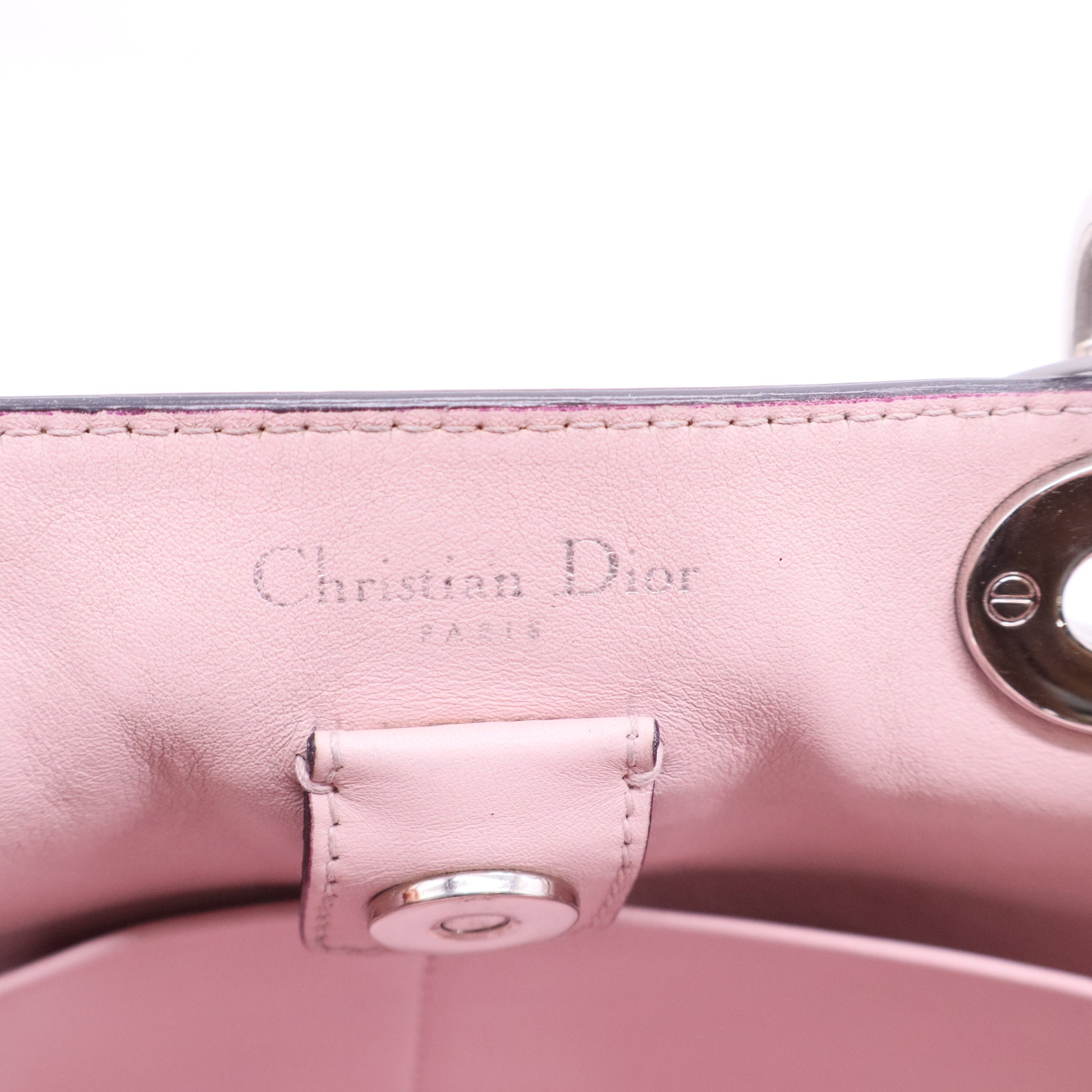 Dior Grey Leather Lady Bag Large