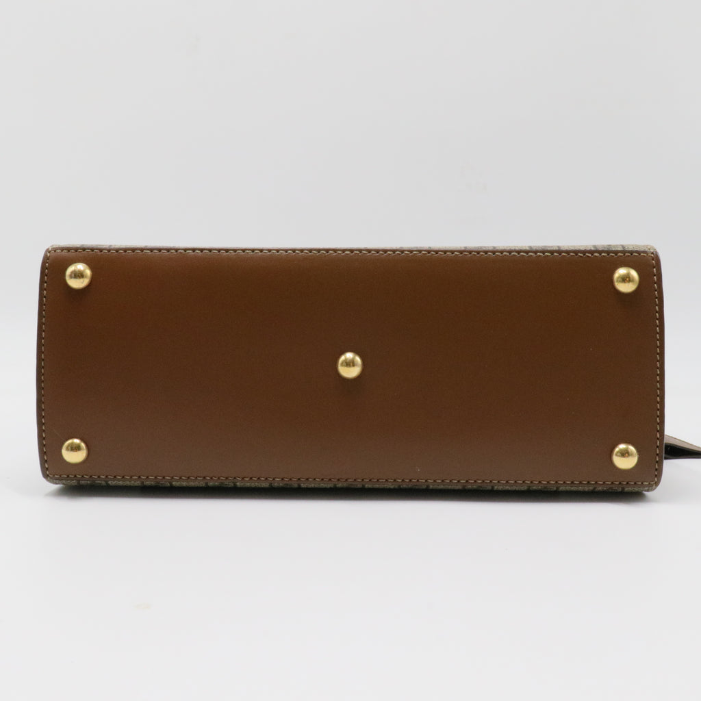 GG Supreme Monogram Calfskin Small Padlock Top Handle Bag Beige Black Cuir