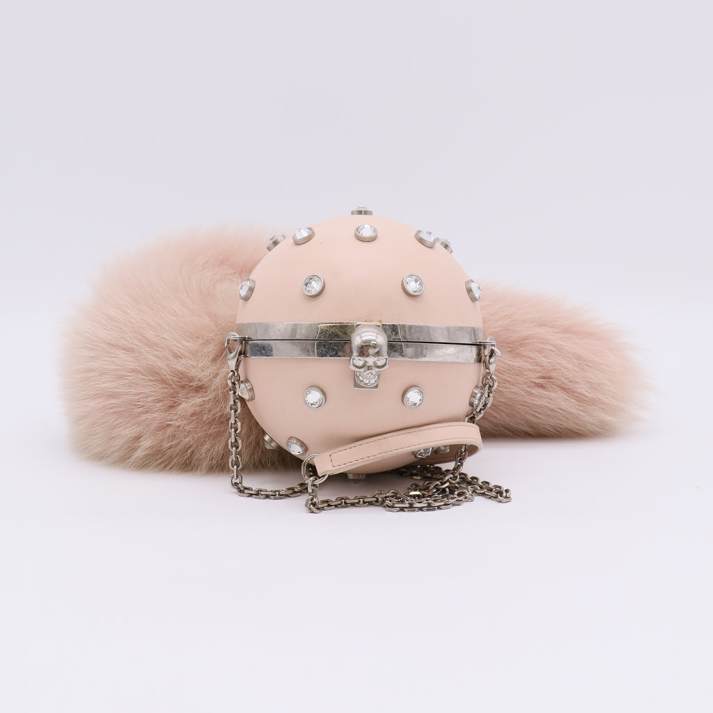 Alexander McQueen Beige Leather Britannia Studded Skull Box Bag twins LDJ4867