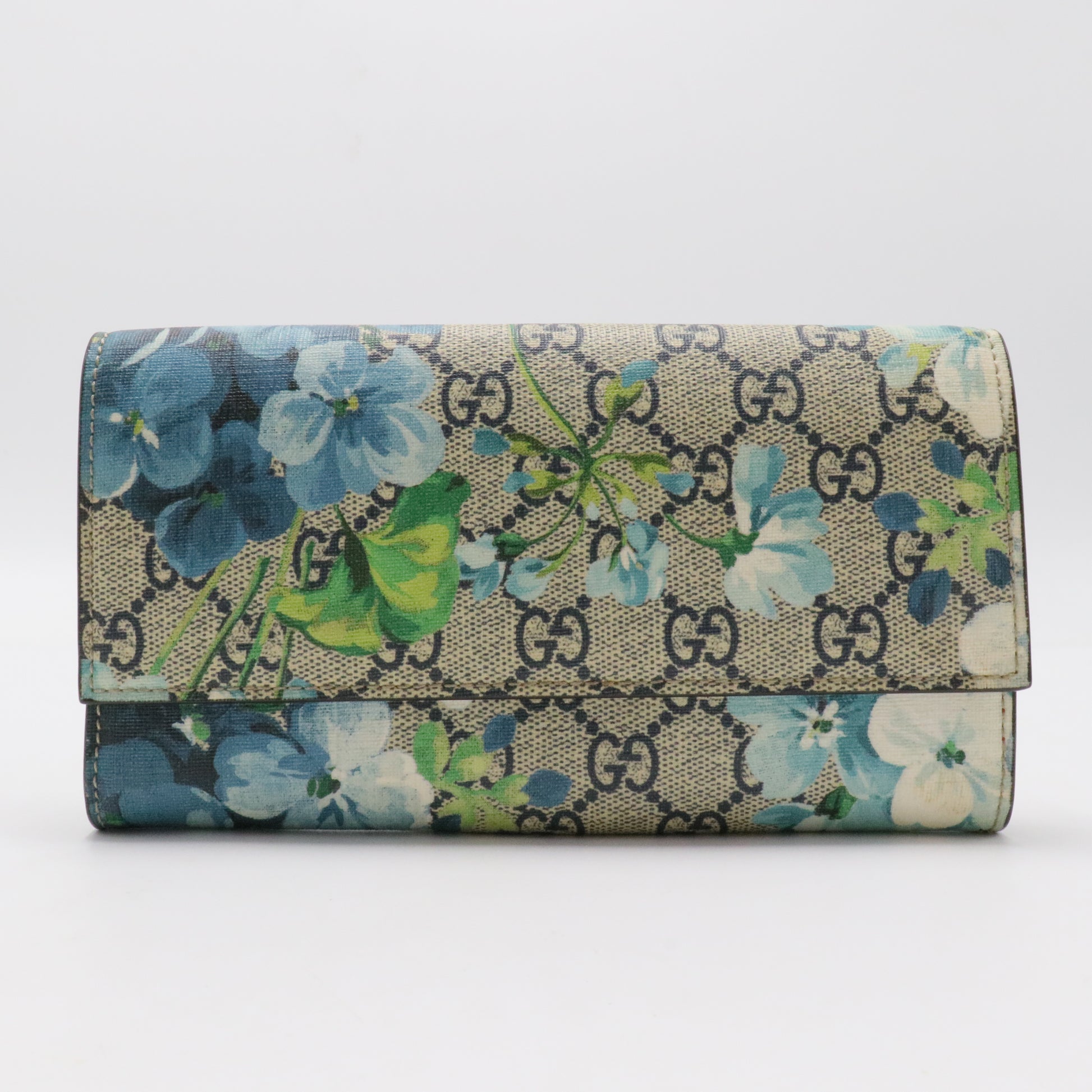 Continental Wallet Blooms Print GG Coated Canvas