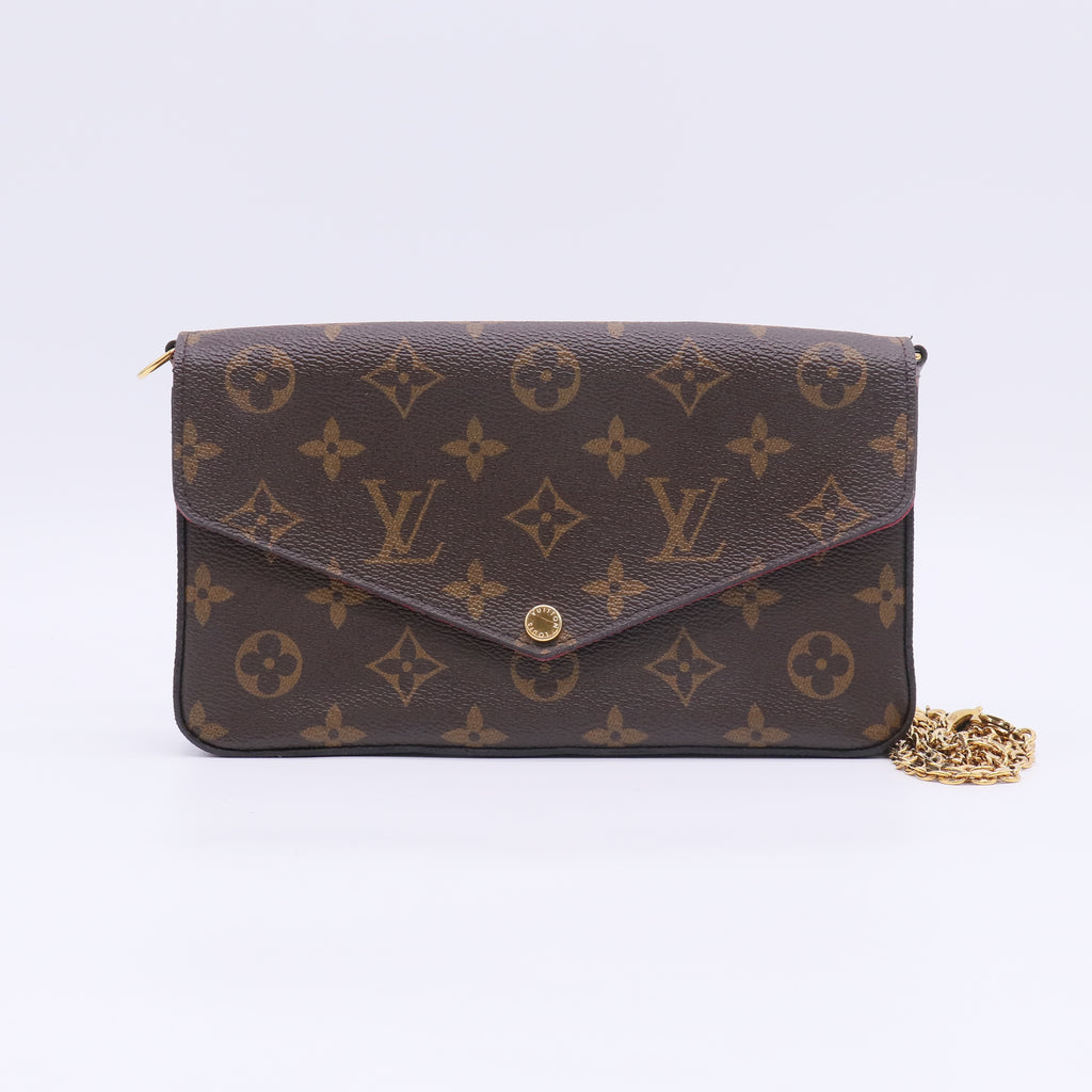 Louis Vuitton Monogram Pochette Felicie Chain Wallet Fuchsia B23887
