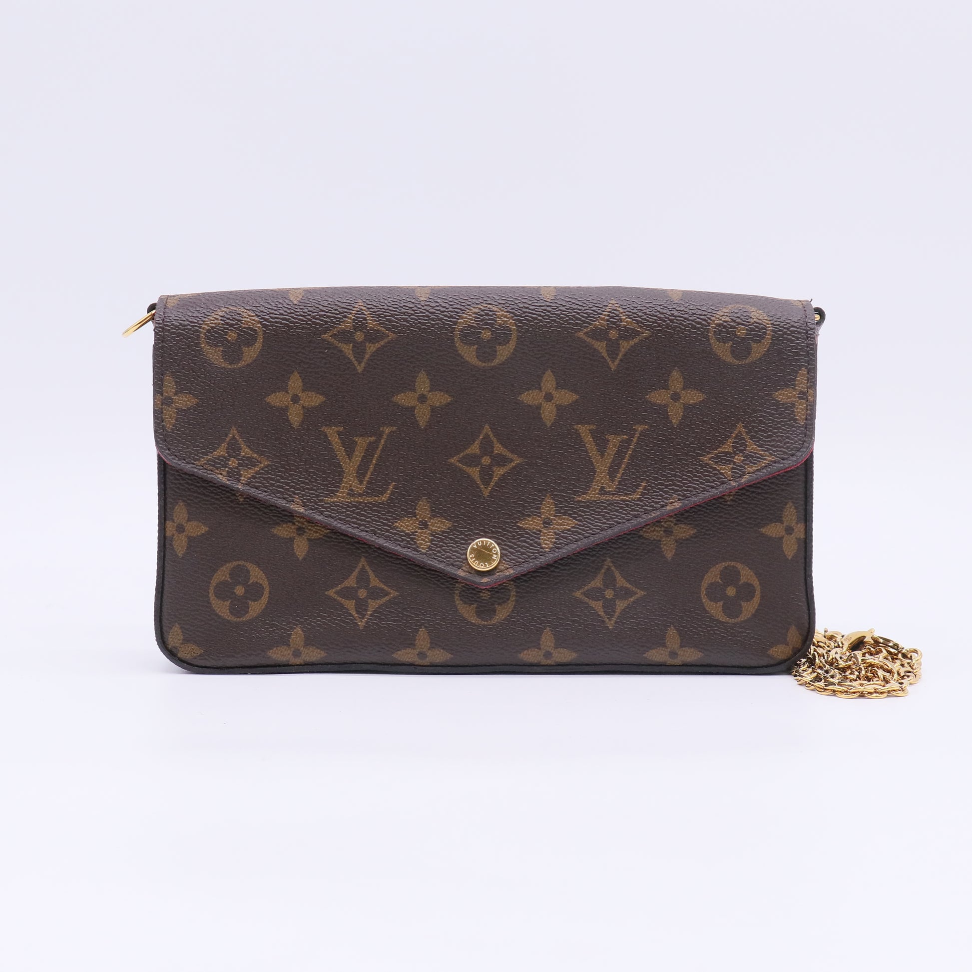 Louis Vuitton Monogram Pochette Felicie Chain Wallet Fuchsia B23887