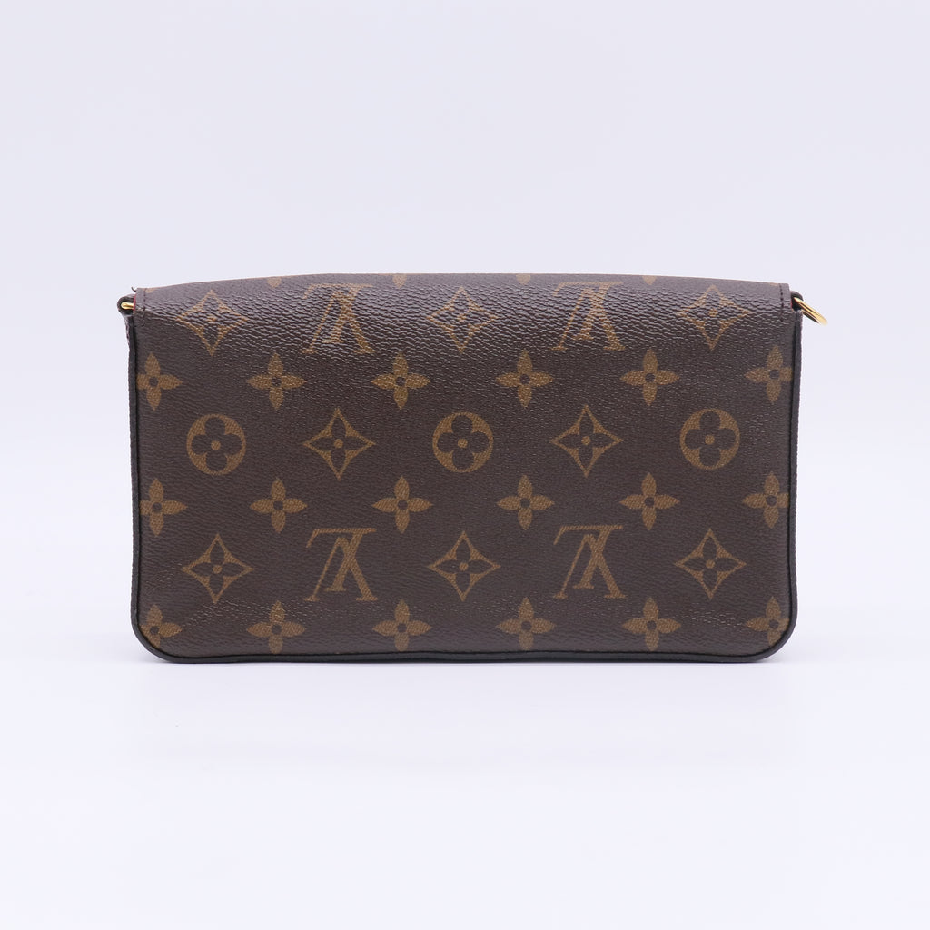 Louis Vuitton Monogram Pochette Felicie Chain Wallet Fuchsia B23887