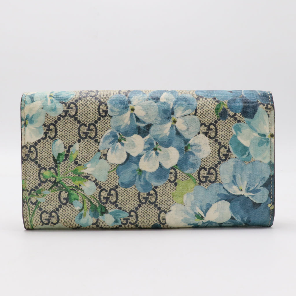 Continental Wallet Blooms Print GG Coated Canvas