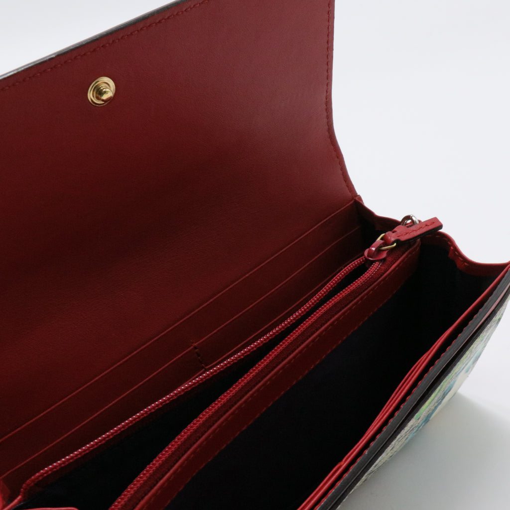Continental Wallet Blooms Print GG Coated Canvas