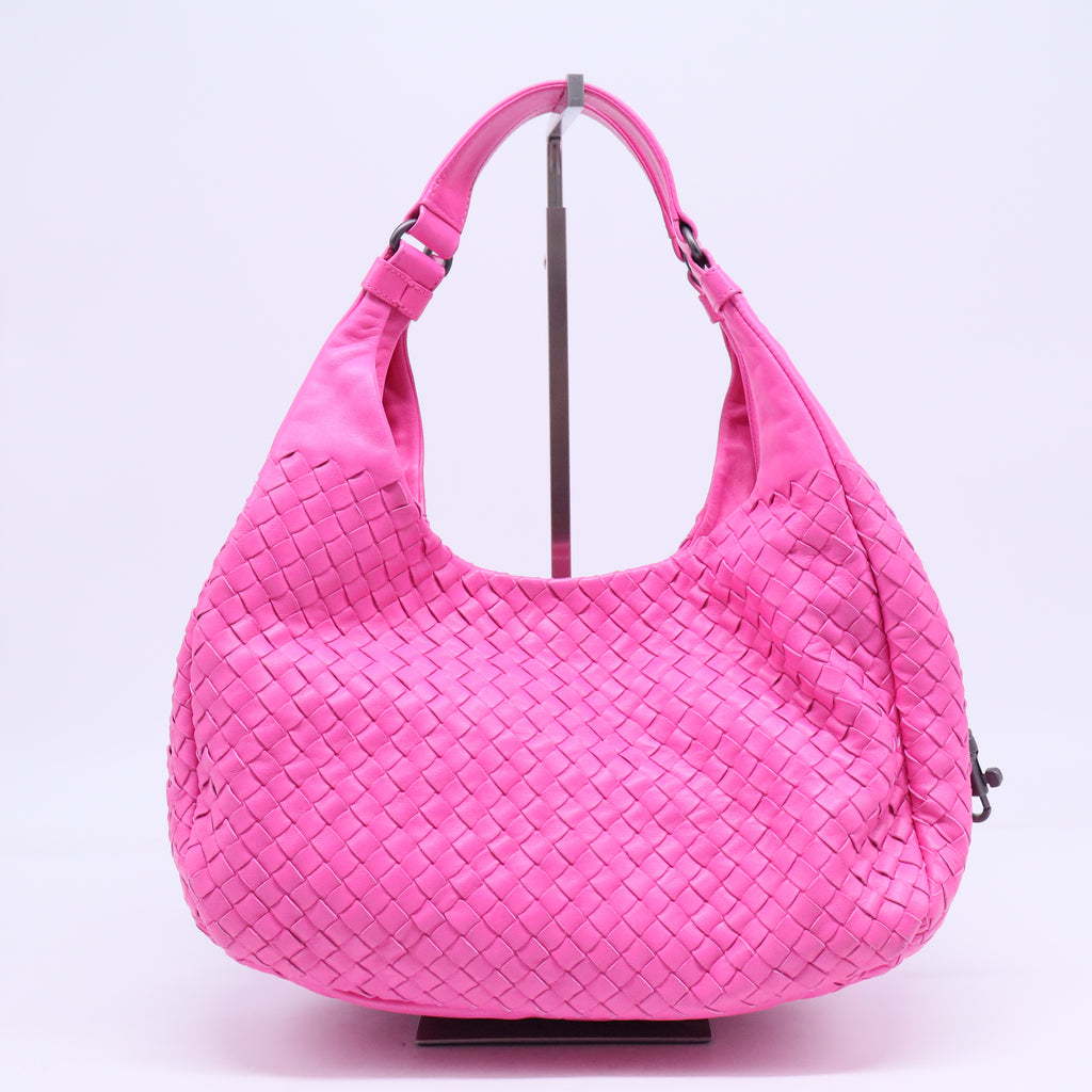 Pink Intrecciato Woven Nappa Leather Medium Campana Bag B21056
