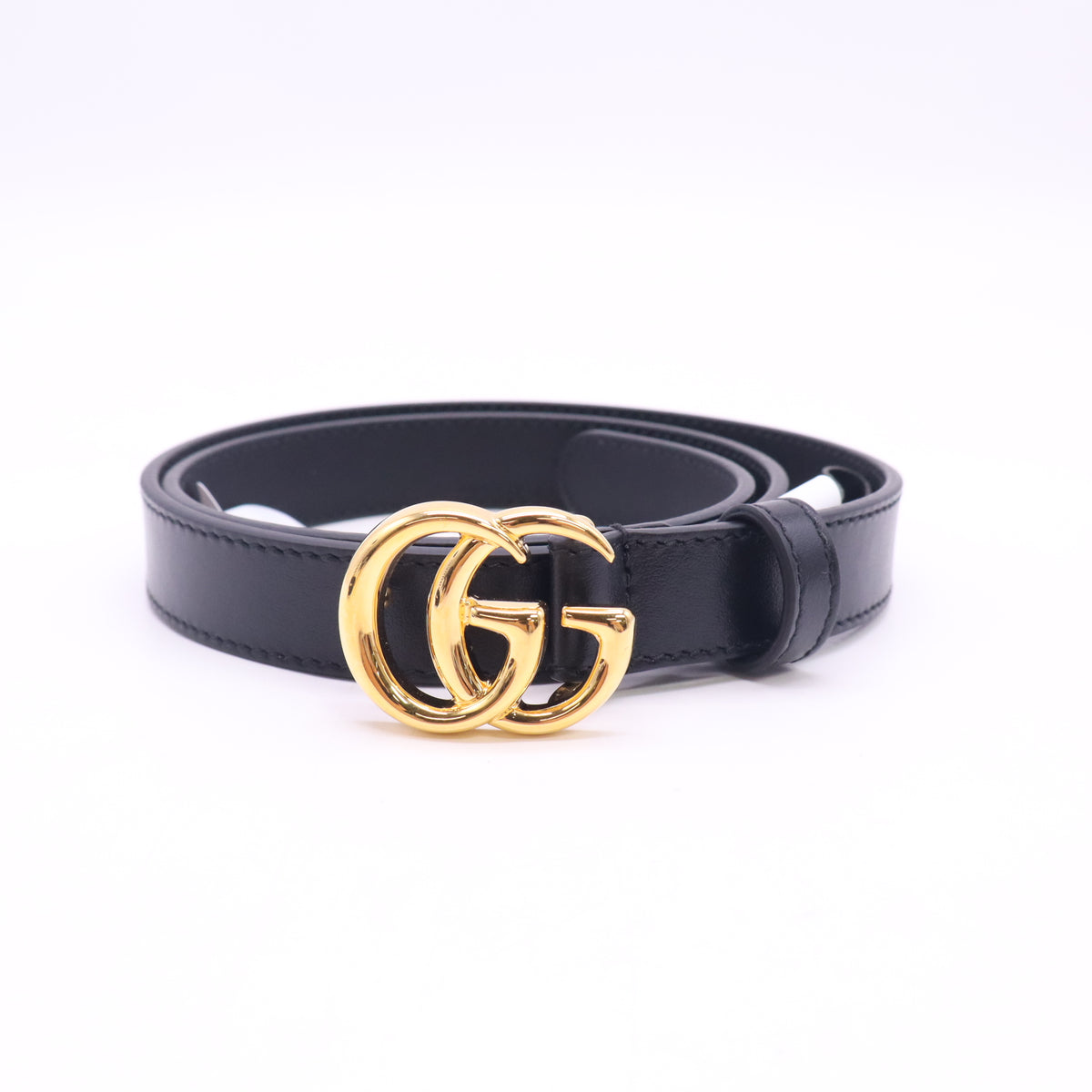 Calfskin Double G 20mm Belt 80 32 Black W23713
