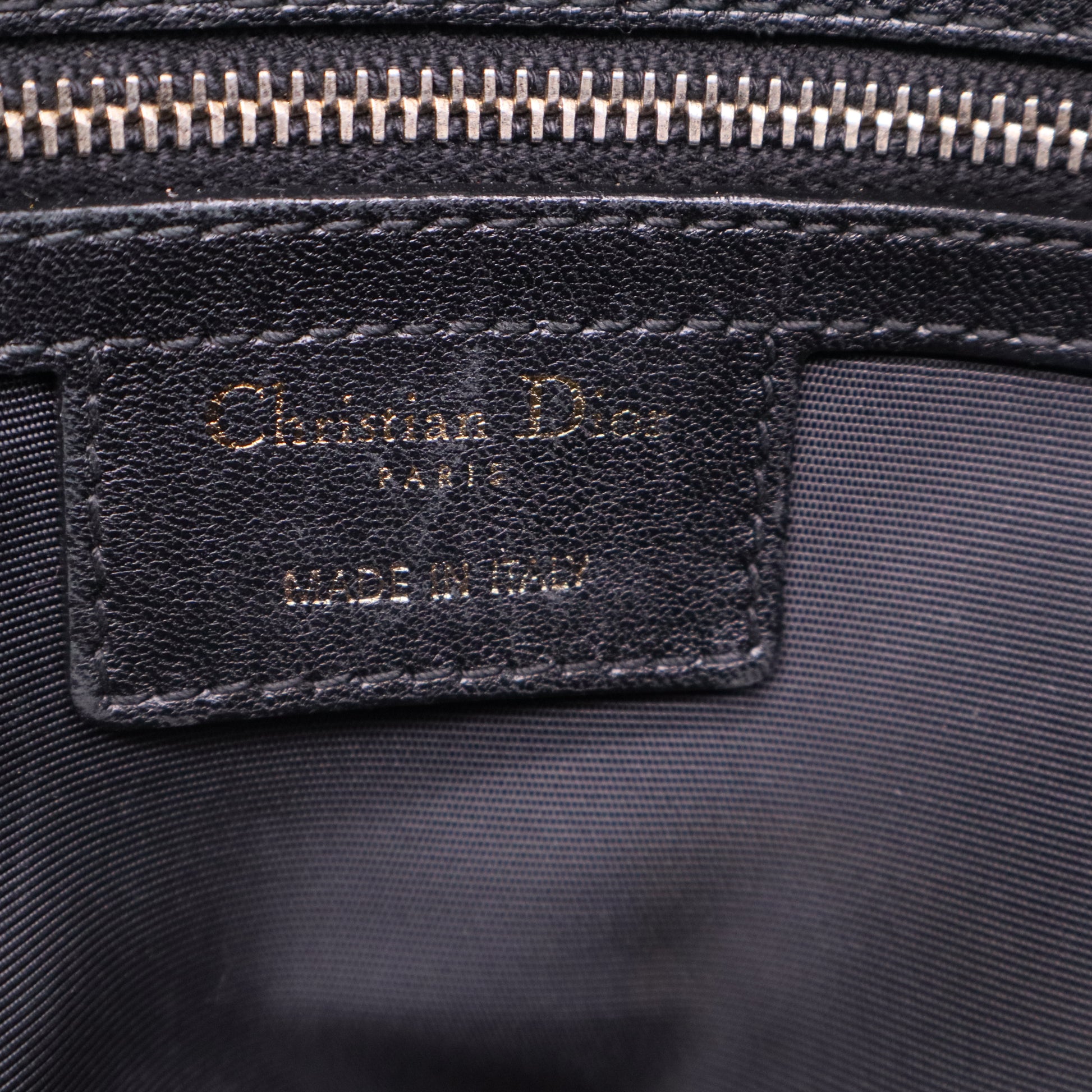 Dior Black Cannage Leather Side Pocket Satchel Twins