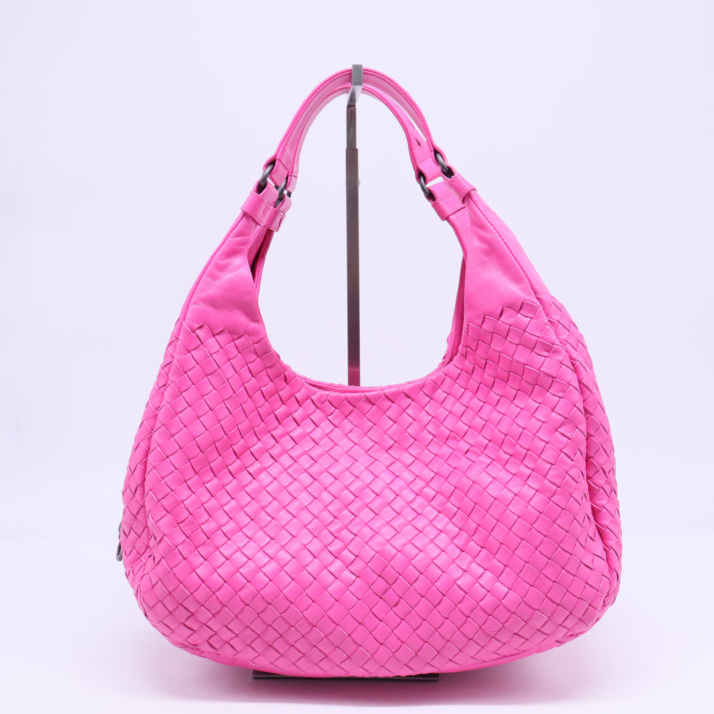 Pink Intrecciato Woven Nappa Leather Medium Campana Bag B21056