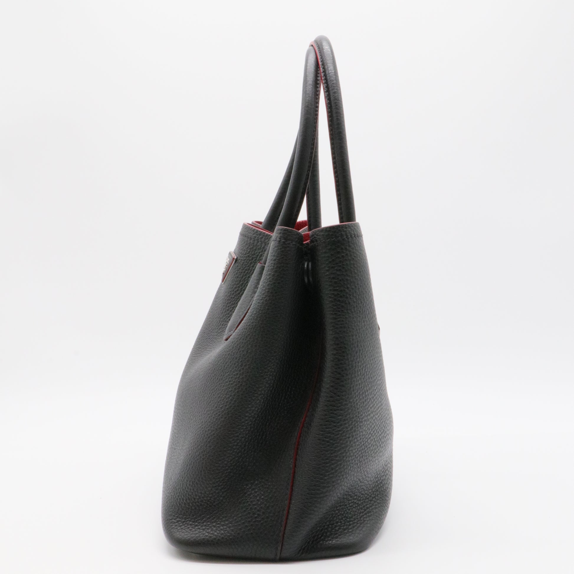 Saffiano Cuir Medium Double Bag Black Fuoco